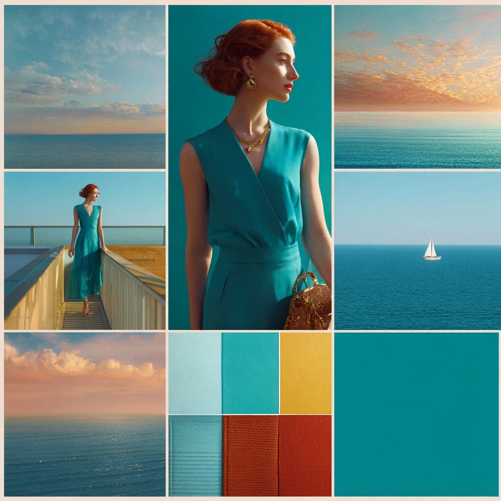 Collage of Maison Novelle campaign images, all using soft neutral tones and similar lighting.
