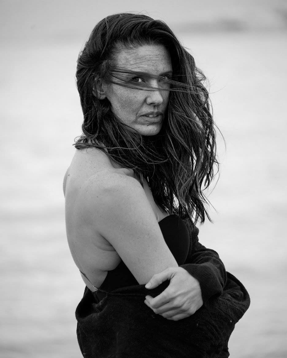 windswept beach portrait
